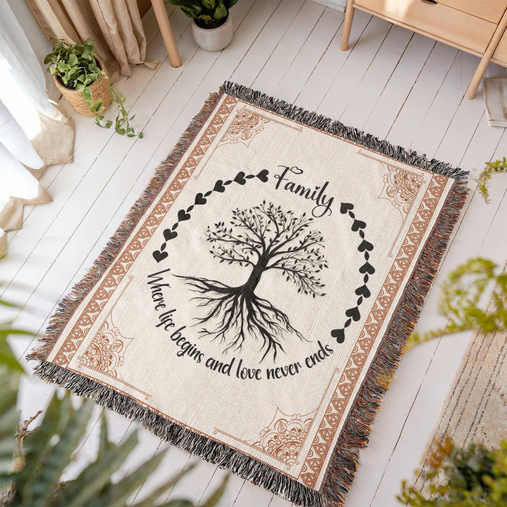 Family Roots, Celtic Tree Woven Blanket